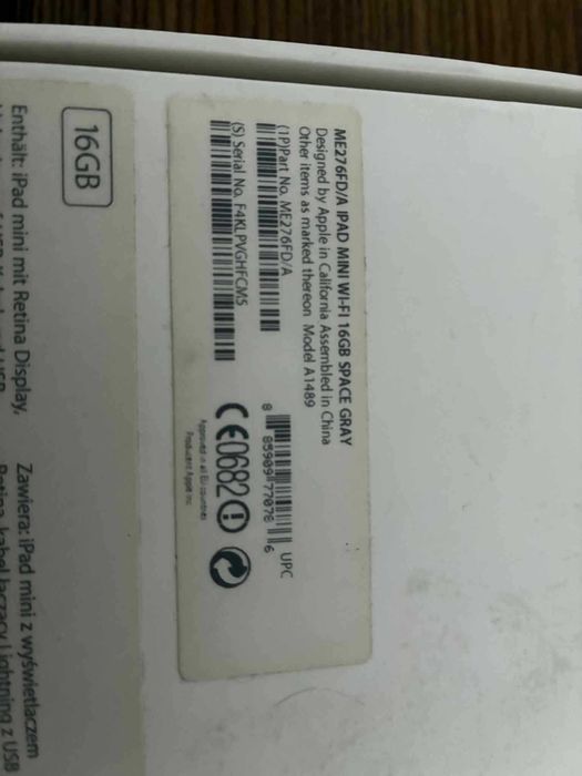 IPAD Mini 16GB Space grey