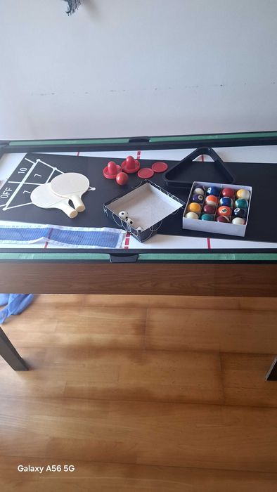 Mesa de criança de snooker, ping-pong, matraquilhos, bowiling, disco