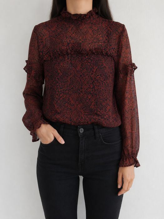 Blusa Transparente Padrão Paisley - Lefties – Tam. L - Nova!