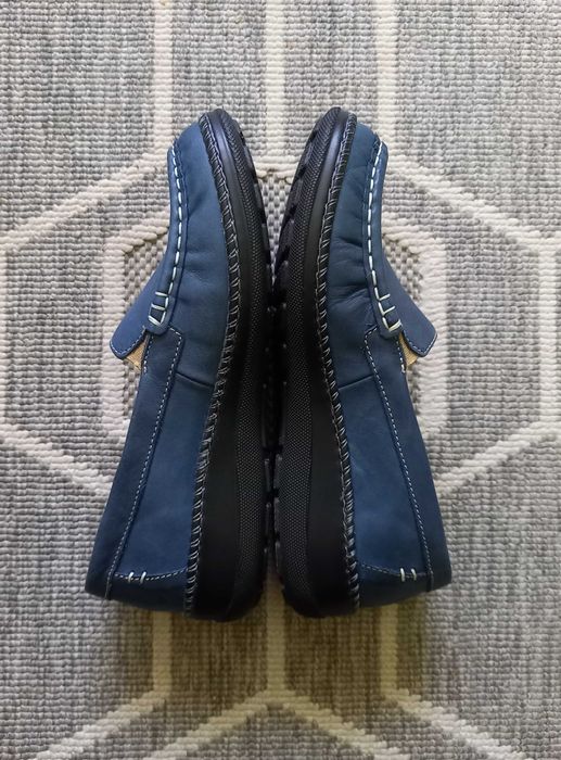 Mokasyny damskie ze skóry naturalnej - Helios Komfort 665, granatowe