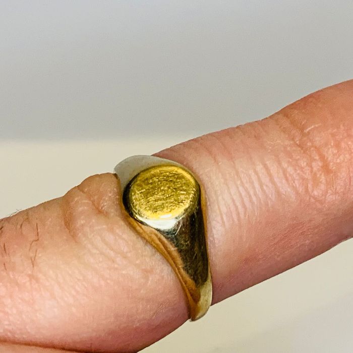 Złoty SYGNET damski 14K SUBTELNY gładki TOP r.15