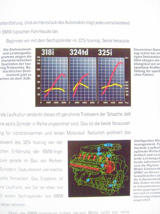 BMW 3 E30 Touring '91 / 318i 325i 324td / prospekt 38 str., stan BDB