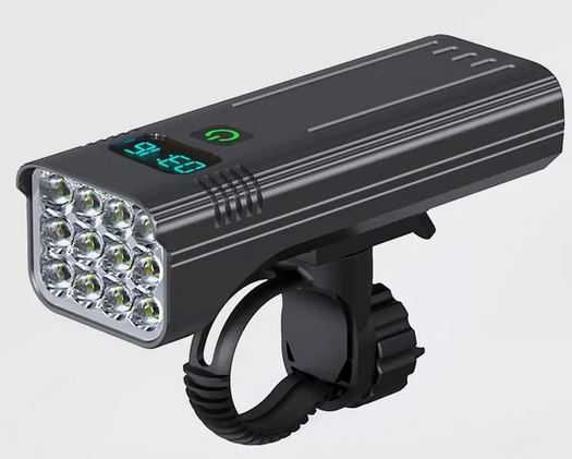 Farol bicicleta 12 LED | 4800 Lumens | Bateria 10.000mha |  5 modos