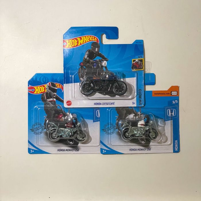 Hot Wheels Honda Lote de 3 Motas Monkey/CB750