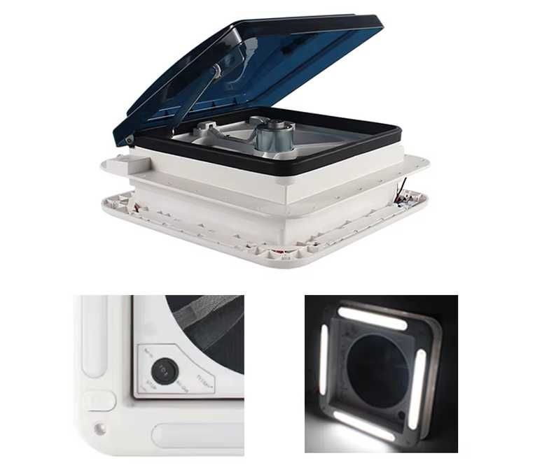 Okno dachowe kamper przyczepa, F. VAT wentylator NOWE szyber 14" 34cm