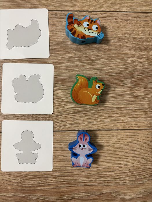 Дерев'яна гра шнурівка, лото, тіні  Тварини 2+ 3+