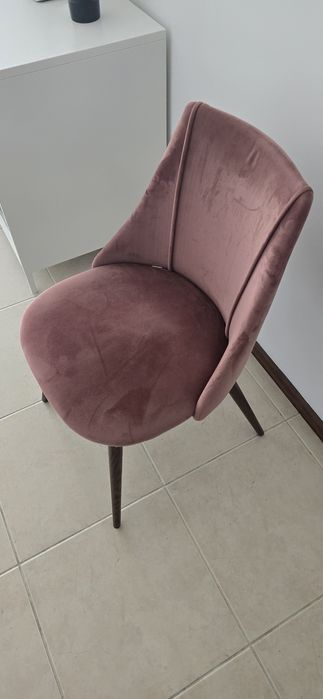 Cadeira veludo salmão