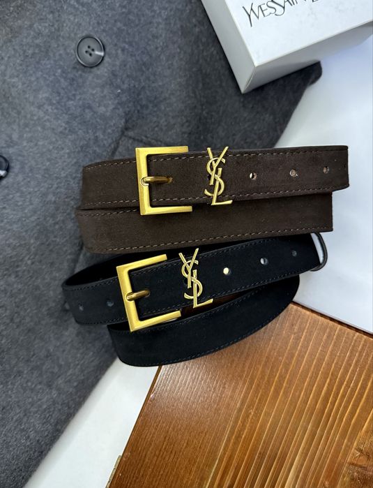 Popularny  pasek ze skóry naturalnej w stylu YS L