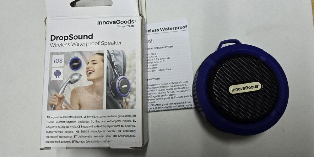 Coluna azul, com ventosa waterproof