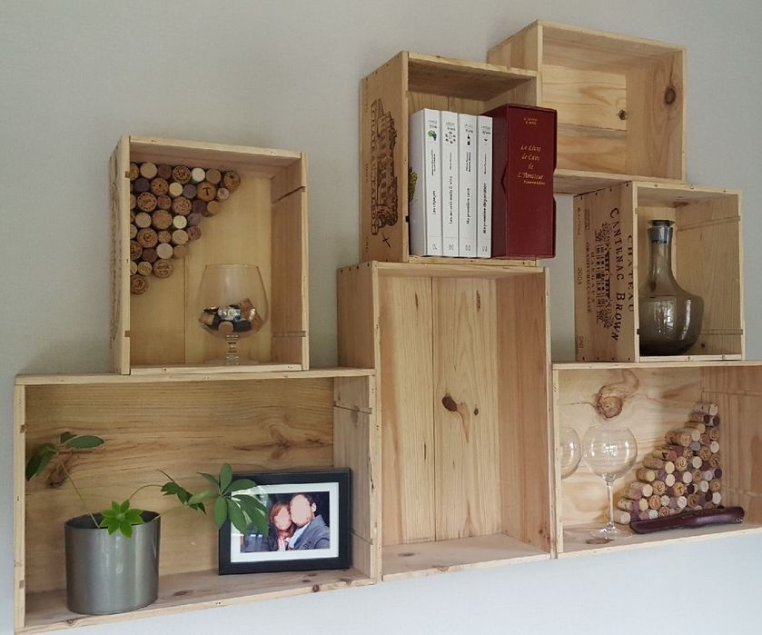 Caixas de vinho/madeira estantes para livros CD/decoração
