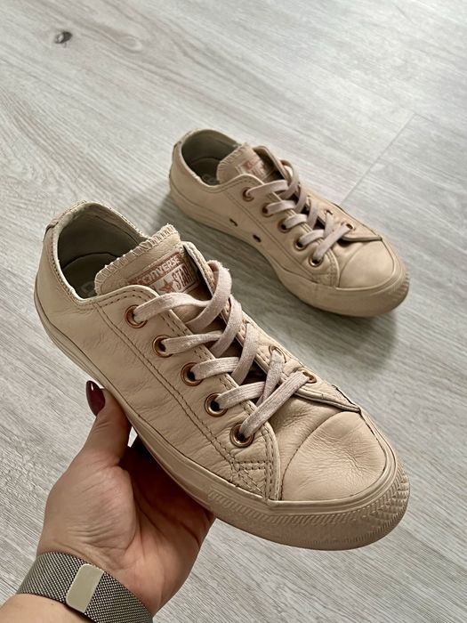 Converse skorzane rozmiar 35 pudrowy roz