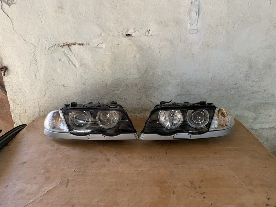 Lampy xenon + ringi bmw e46 przedlift sedan-touring europa - kompletne sprawne