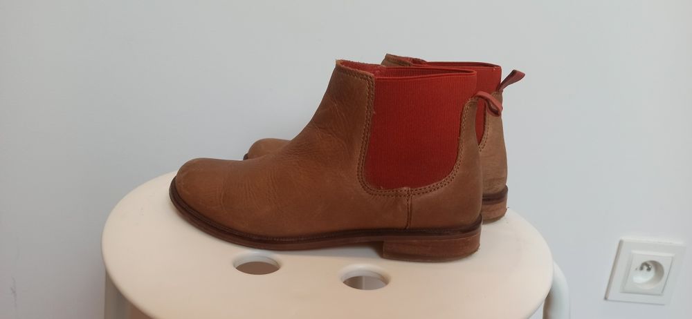 Botki Zara 32  brązowe SKÓRA