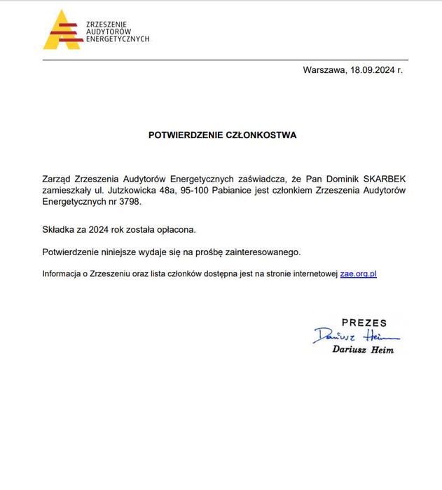 Audyt Energetyczny  CZYSTE POWIETRZE