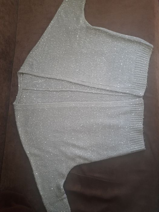 Sweter damski  xl że srebrną nitką elegancki