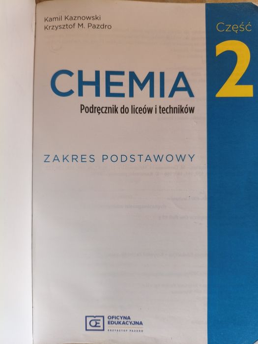 Chemia 2, podręcznik zakres podstawowy
