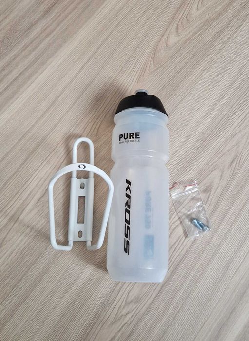 BIDON rowerowy KROSS 750ml z białym koszykiem