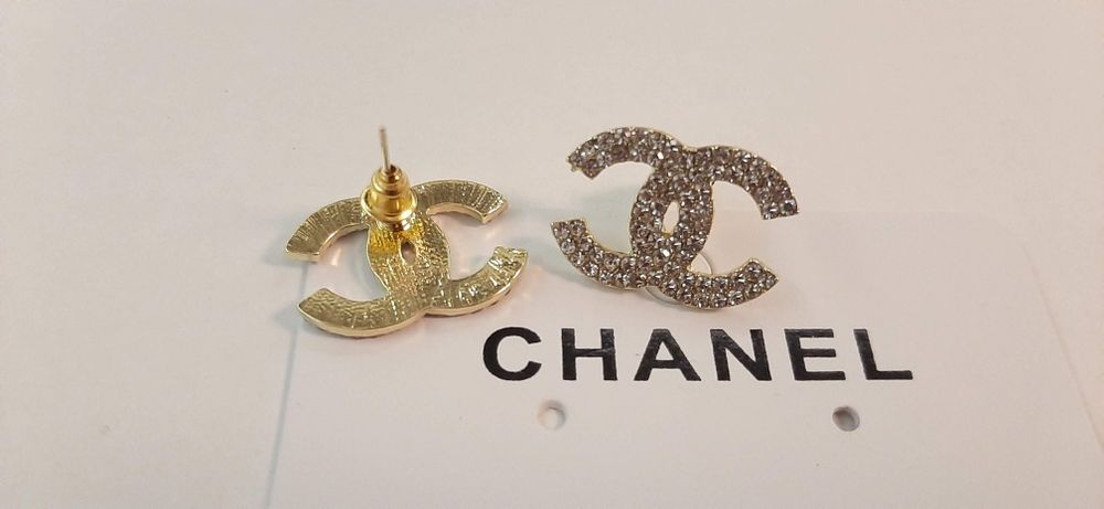 Duże, złote kolczyki cc kryształki Cudo lv ysl