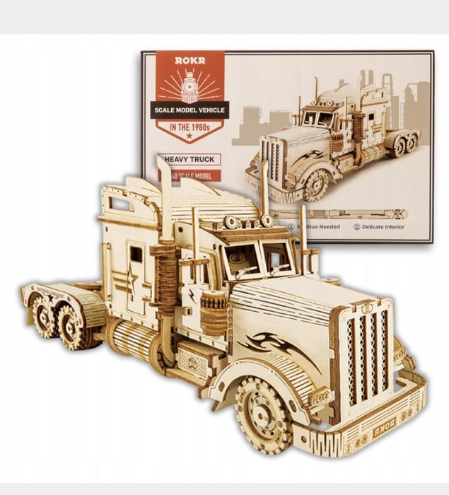 DREWNIANE PUZZLE 3D Ciężarówka model do składania DIY