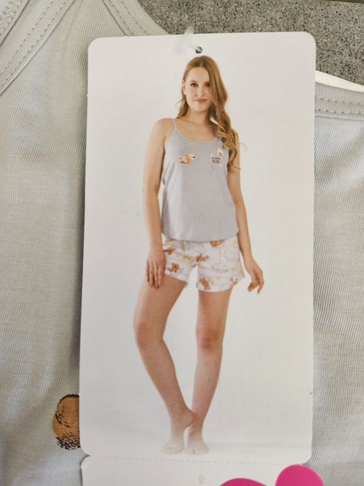 Piżama ramiączko Vienetta r.S miś gwiazdki