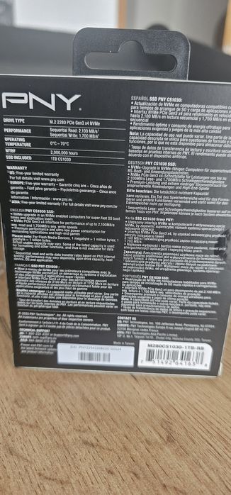 SSD NVMe PNY cs1030 1tb - novo