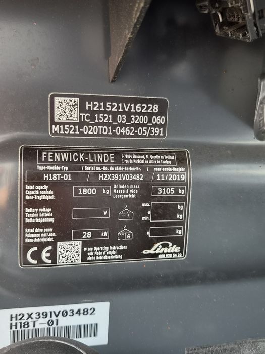 Wózek widłowy linde H18 EVO udźwig 1800 kg triplex WOLNY SKOK