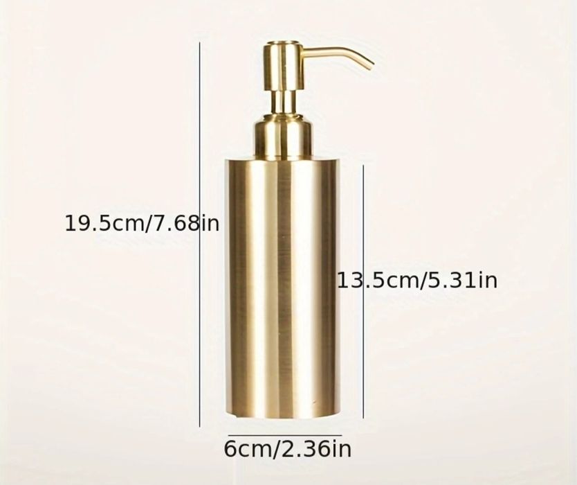 Дозатор для жидкого мыла цвет матовое зотоло 260мл.