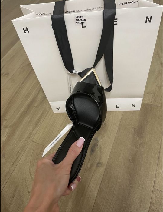 Мюлі чорні лаковані