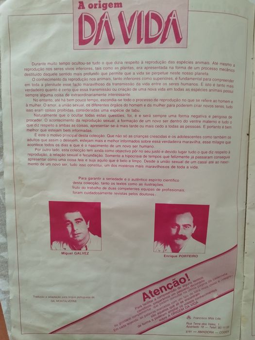 Caderneta de cromos antiga "A origem da vida"