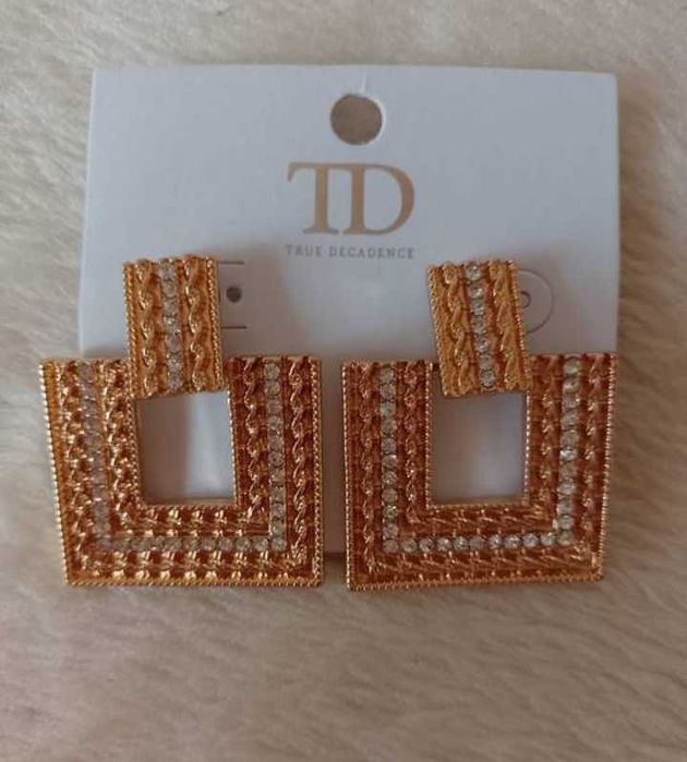 Bogato zdobione kolczyki wieczorowe z Londynu, NOWE