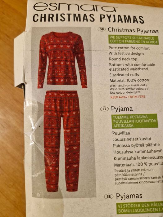 NOWA Piżama damska świąteczna czerwona rozm. L/XL Esmara bawełniana