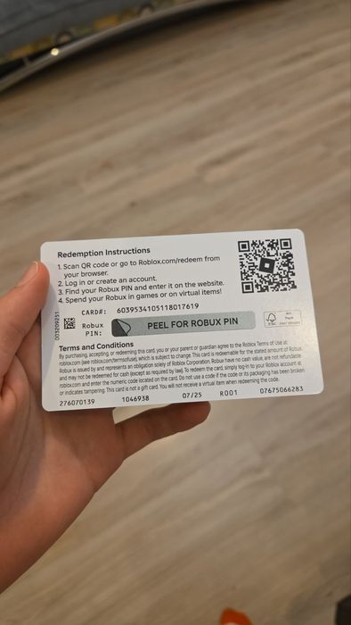 Подарункові картки роблокс (600 robux)