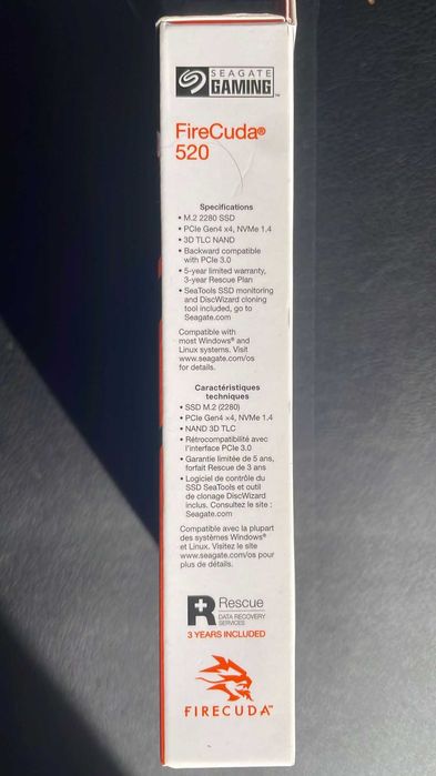 Seagate FireCuda 520 1TB Novo Selado na Caixa - PCIe Gen4 NVMe - Raro!