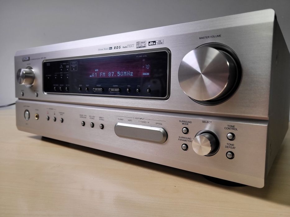 Amplituner Denon AVR-1804 - AV 6.1, srebrny, Super stan, Phono