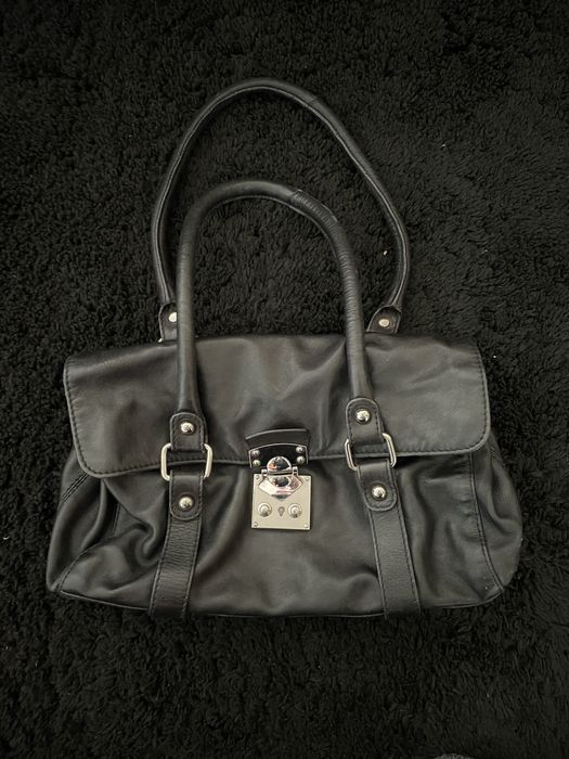 шкіряна вінтажна сумка багет y2k