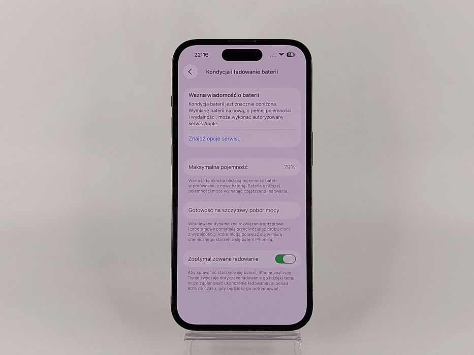 iPhone 14 Pro 128 GB, 79%, Szary— Bardzo Dobry Stan