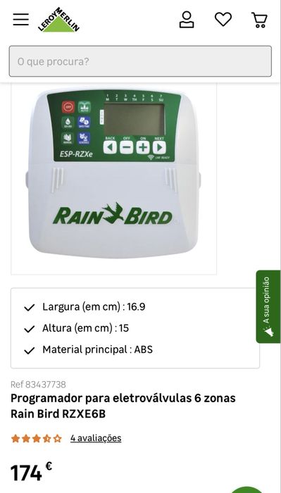 Programador e Eletroválvulas Rain Bird para rega automatica!