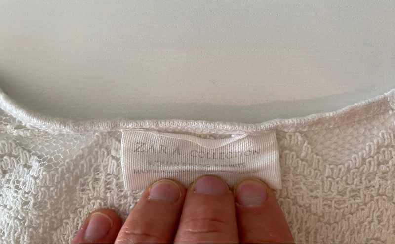 Blusa rendada branca Zara