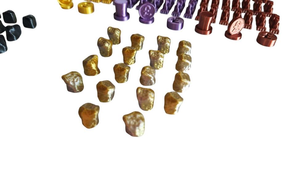 Brass Birmingham Lancashire Znaczniki 3D Tokeny Duży zestaw Premium