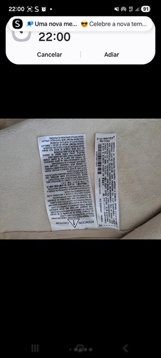 Camiseiro ecopele Zara bege xs