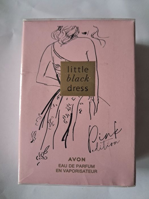 strapless open back dress Avon Little Black Dress Pink Edition Eau de Parfum