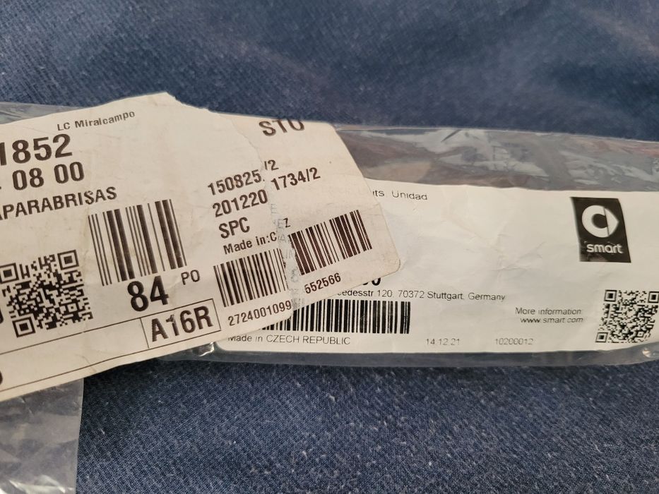 Braço limpa pára-brisas Smart