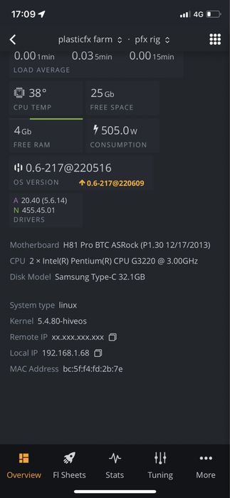 Mining rig - 4x480 8gb e 2x580 8gb