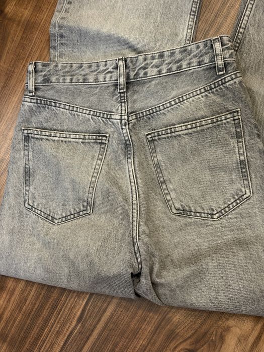 женские джинсы zara wide leg 34р серые