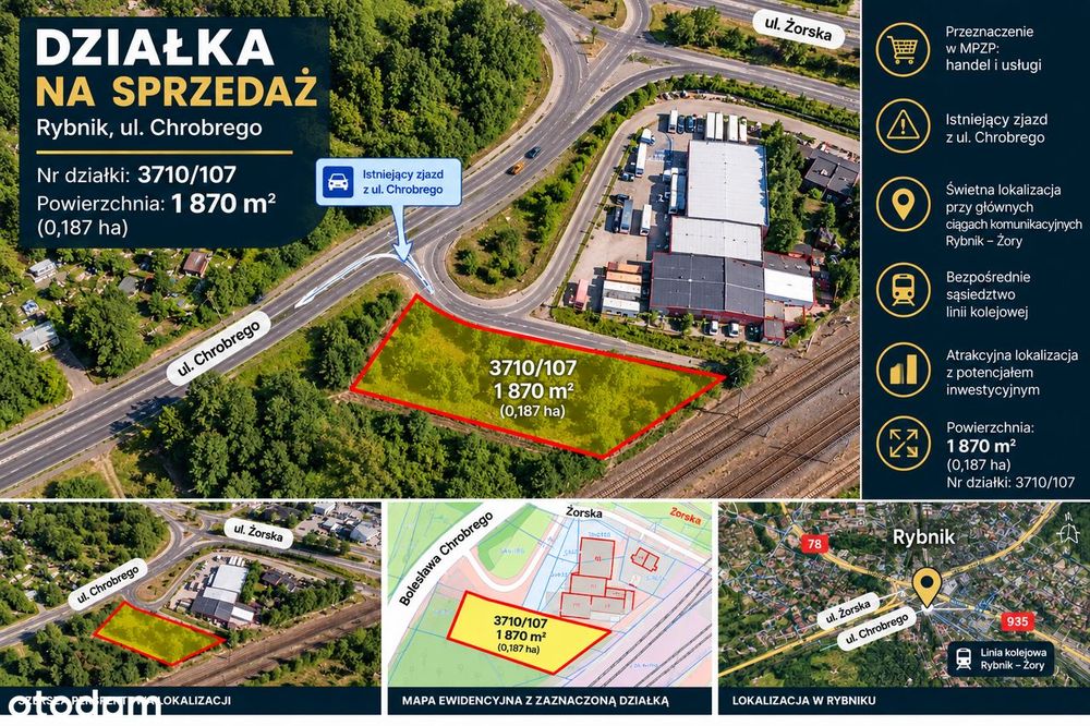 Na Sprzedaż – Działka Inwestycyjna W Rybniku | Ul. Chrobrego