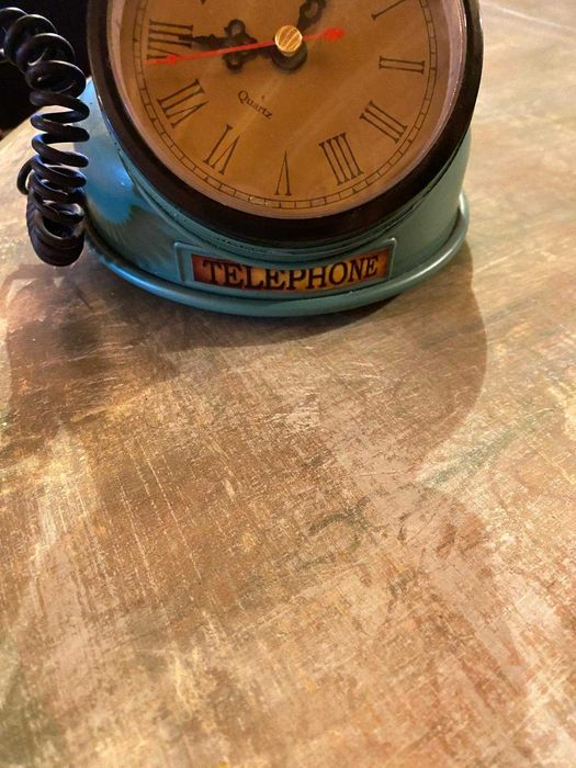 Relógio Vintage em forma de telefone, original, Bom estado