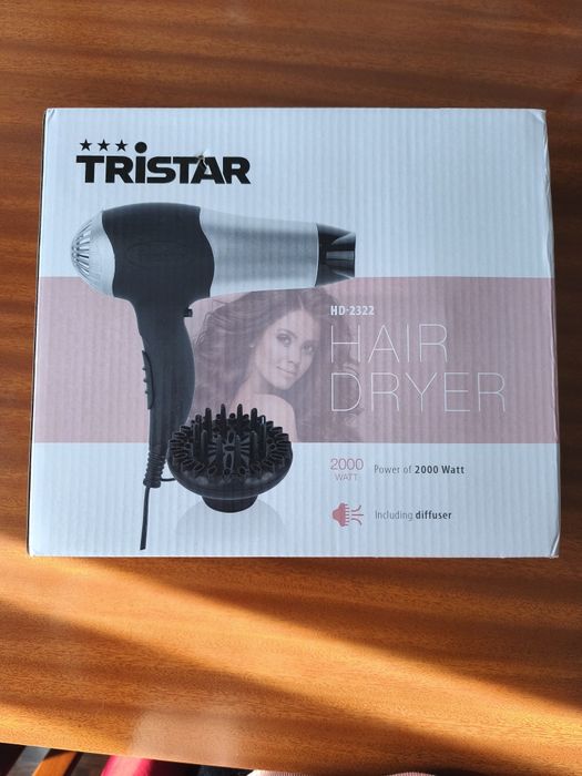 Secador de cabelo Tristar HD-2322 Preto metálico