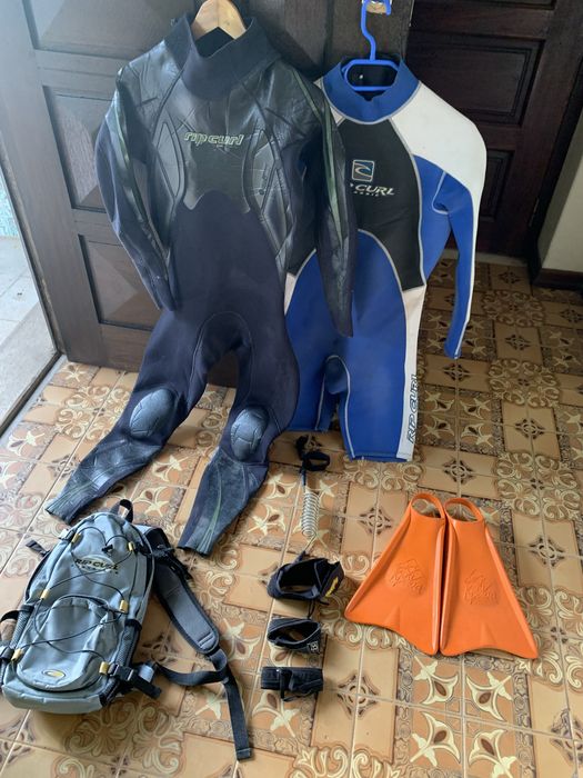 Fatos Surf / Bodyboard RIP CURL (MS e MT) + Pés de Pato KPALOA (M) + Acessórios