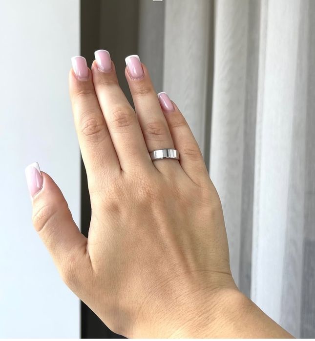 Срібна обручка американка  родована