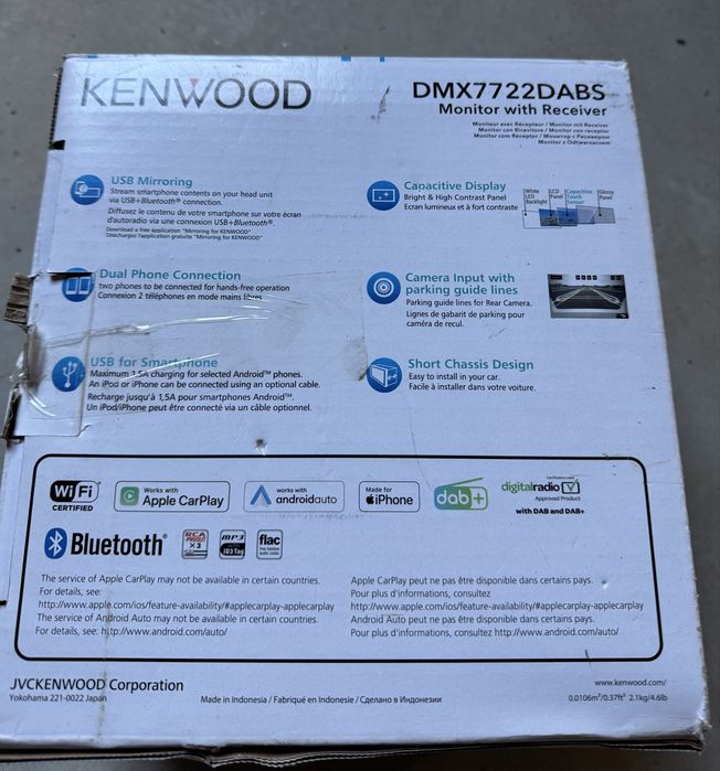 Auto radio (Topo de gama)Kenwood DMX7722DABS (